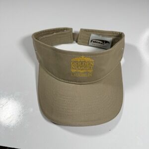 Falcon Khaki Tan Sun Visor Golden Nugget Laughlin Casino Gold Logo Adjustable